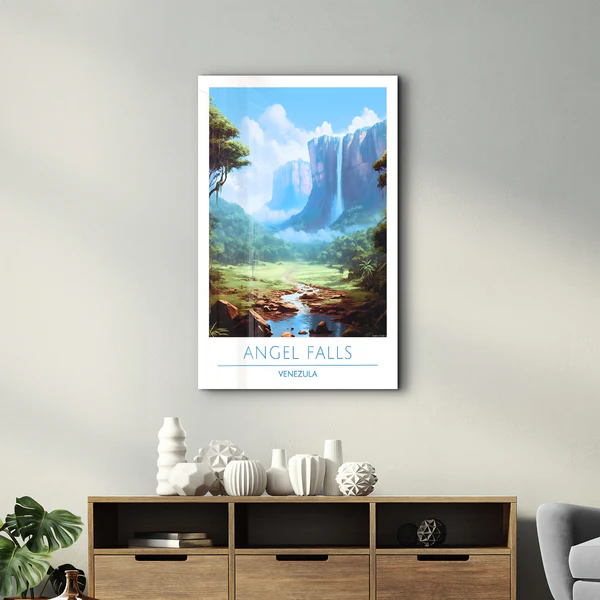 Angel Falls Venezula-Travel Posters | Glass Wall Art - Image 2