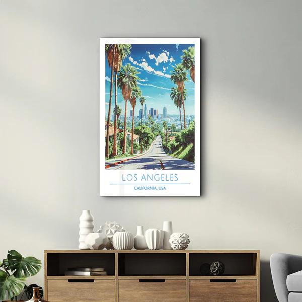 Los Angeles-California USA-Travel Posters | Glass Wall Art - Image 3