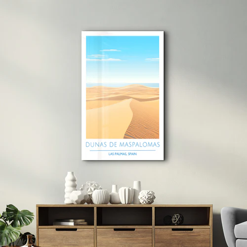 Dunas De Maspalomas-Las Palmas Spain-Travel Posters | Glass Wall Art - Image 2