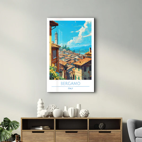 Bergamo Italy-Travel Posters | Glass Wall Art - Image 2
