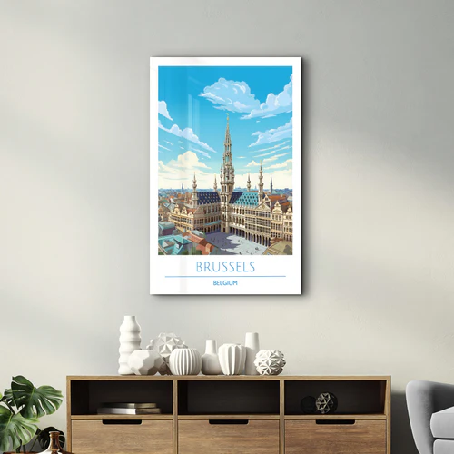 Brussels Belgium-Travel Posters | Glass Wall Art - Image 2