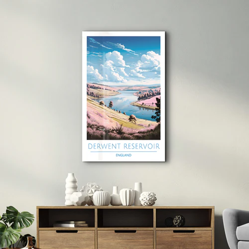 Derwent Reservoir England-Travel Posters | Glass Wall Art - Image 2