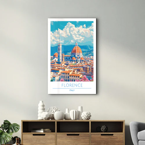 Florence Italy-Travel Posters | Glass Wall Art - Image 2