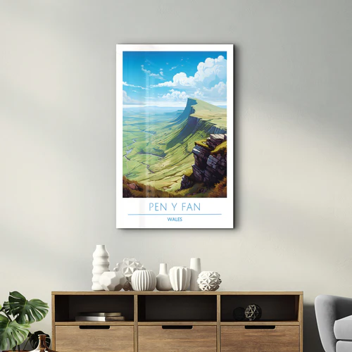 Pen Y Fan Wales-Travel Posters | Glass Wall Art - Image 2