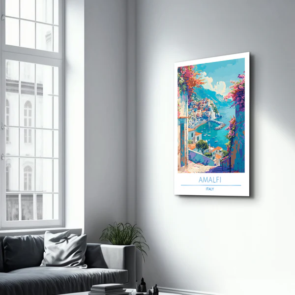 Amalfi Italy-Travel Posters | Glass Wall Art - Image 2