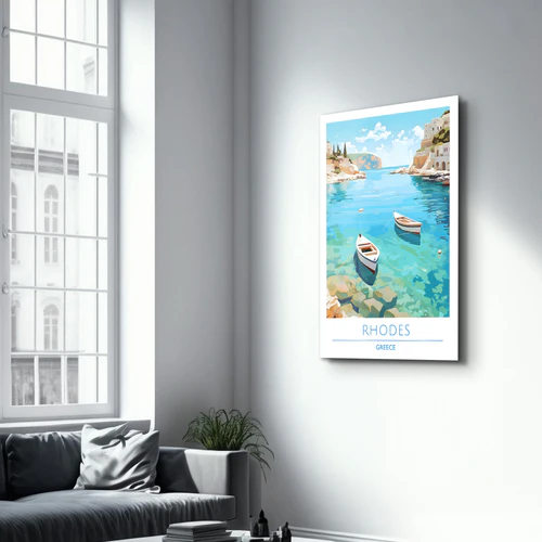 Rhodes Greece-Travel Posters | Glass Wall Art - Image 2