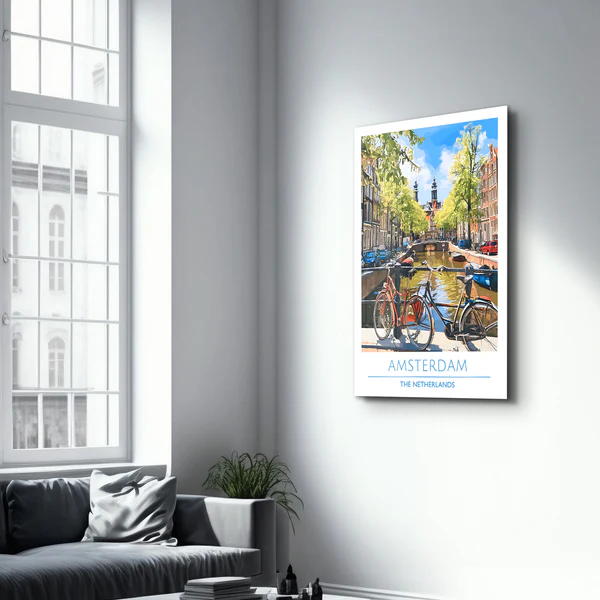 Amsterdam The Netherland-Travel Posters | Glass Wall Art - Image 2
