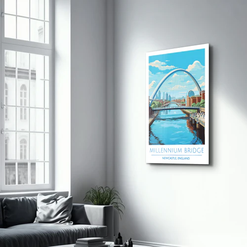 Millennium Bridge-Newcastle England-Travel Posters | Glass Wall Art - Image 2