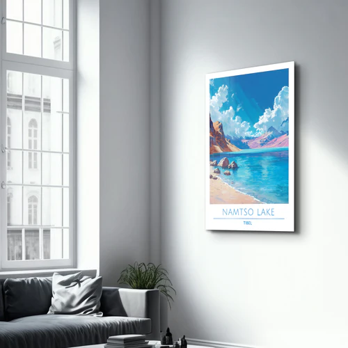 Namtso Lake Tibel-Travel Posters | Glass Wall Art - Image 2