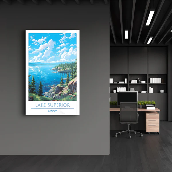 Lake Superior Canada-Travel Posters | Glass Wall Art - Image 2