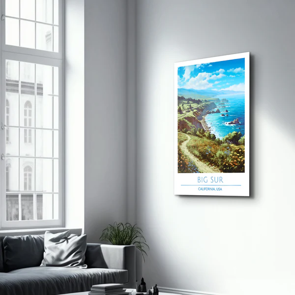 Big Sur-California USA-Travel Posters | Glass Wall Art - Image 2
