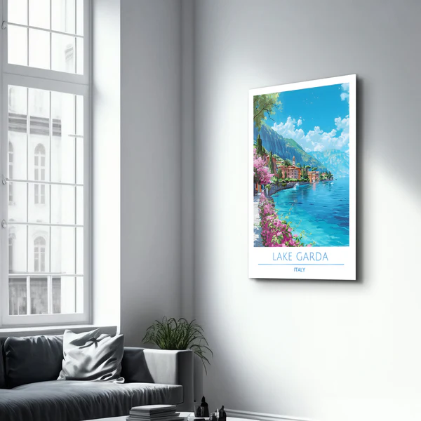 Lake Garda Italy-Travel Posters | Glass Wall Art - Image 2