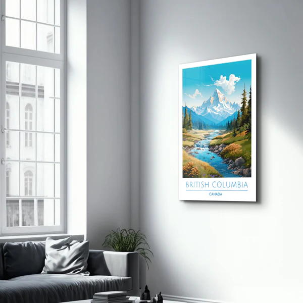 British Columbia Canada-Travel Posters | Glass Wall Art - Image 2