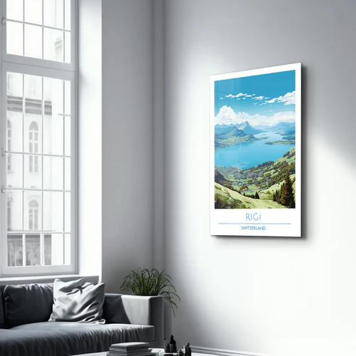 Rigi Switzerland-Travel Posters | Glass Wall Art - Image 2