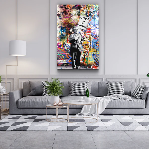 ・"Banksy - Love Is The Answer"・Glass Wall Art - Image 3
