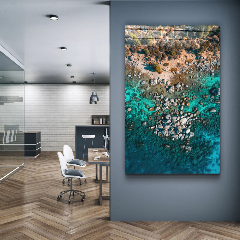 ・"A beautifully tranquil day at Lake Tahoe, CA"・Glass Wall Art - Image 2