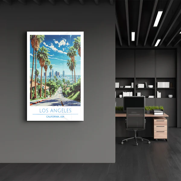 Los Angeles-California USA-Travel Posters | Glass Wall Art - Image 2