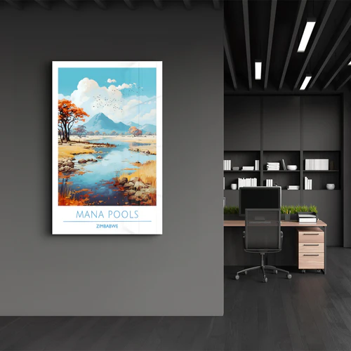 Mana Pools Zimbabwe-Travel Posters | Glass Wall Art - Image 3