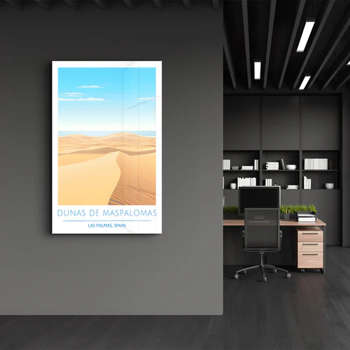 Dunas De Maspalomas-Las Palmas Spain-Travel Posters | Glass Wall Art - Image 3