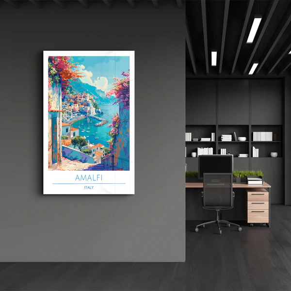 Amalfi Italy-Travel Posters | Glass Wall Art - Image 3