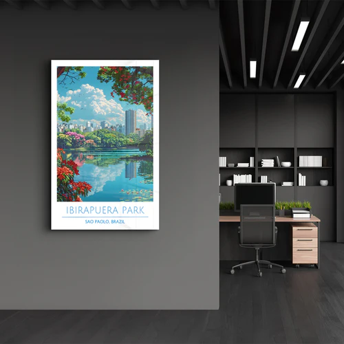 Ibirapuera Park-Sao Paolo Brazil-Travel Posters | Glass Wall Art - Image 3