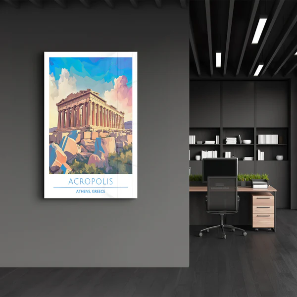 Acropolis-Athens Greece-Travel Posters | Glass Wall Art - Image 3