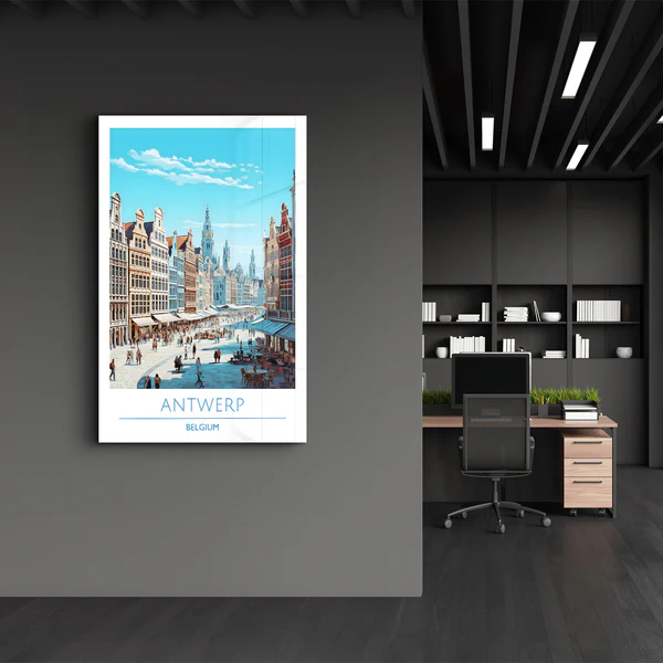 Antwerp Belgium-Travel Posters | Glass Wall Art - Image 3