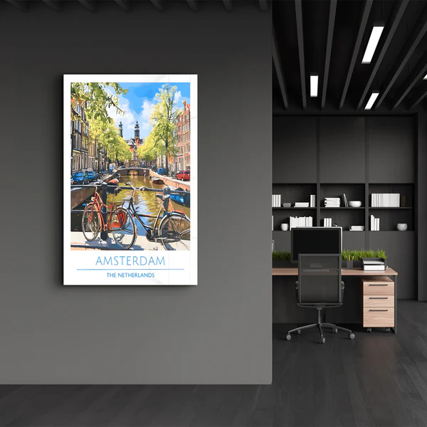 Amsterdam The Netherland-Travel Posters | Glass Wall Art - Image 3