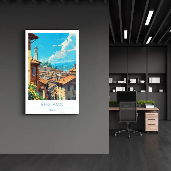 Bergamo Italy-Travel Posters | Glass Wall Art - Image 3