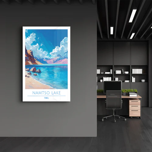 Namtso Lake Tibel-Travel Posters | Glass Wall Art - Image 3