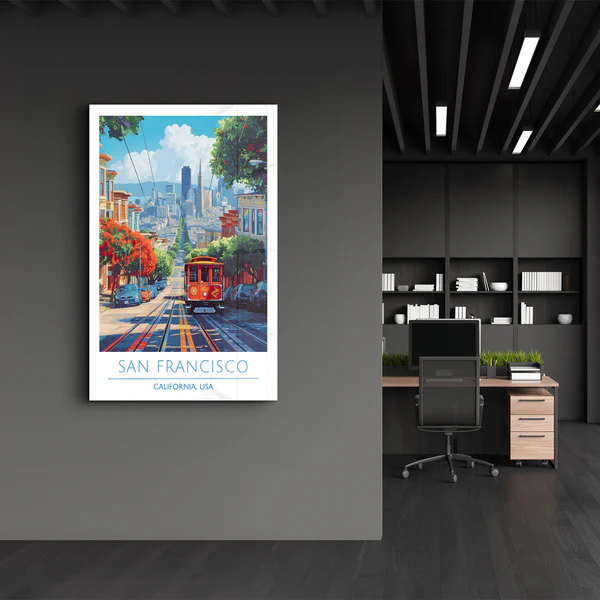 San Francisco-California USA-Travel Posters | Glass Wall Art - Image 3