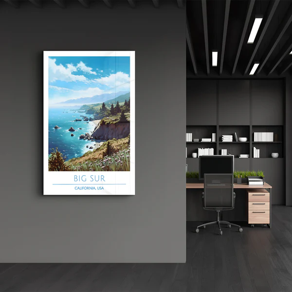 Big Sur-California USA-Travel Posters | Glass Wall Art - Image 3