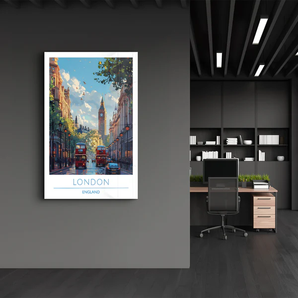 London England-Travel Posters | Glass Wall Art - Image 3