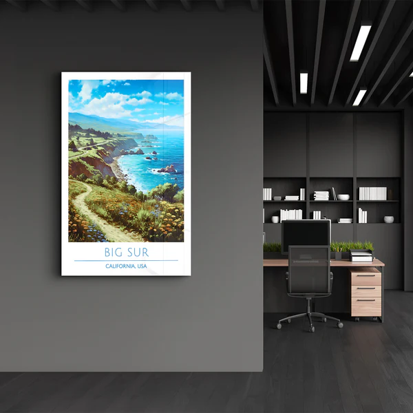 Big Sur-California USA-Travel Posters | Glass Wall Art - Image 3