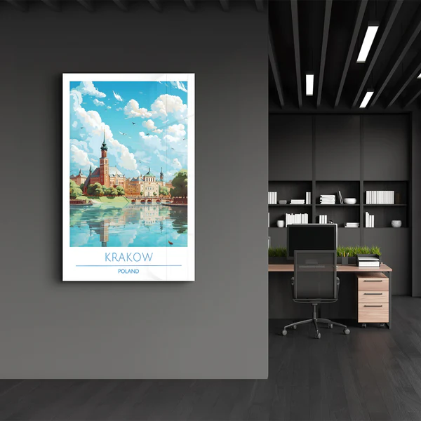 Krakow Poland-Travel Posters | Glass Wall Art - Image 3