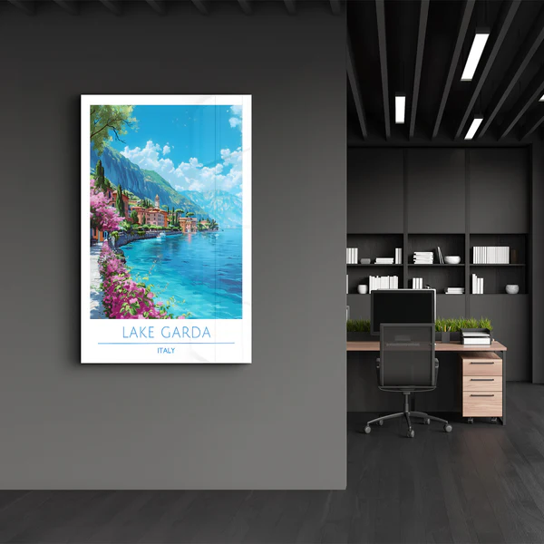 Lake Garda Italy-Travel Posters | Glass Wall Art - Image 3