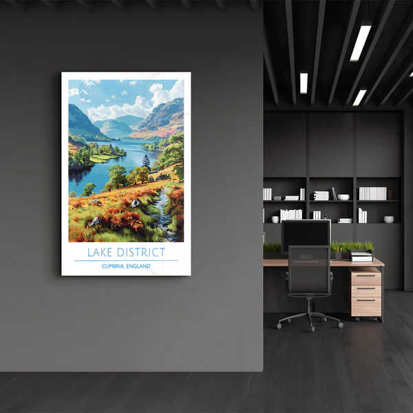 Lake District-Cumbria England-Travel Posters | Glass Wall Art - Image 3