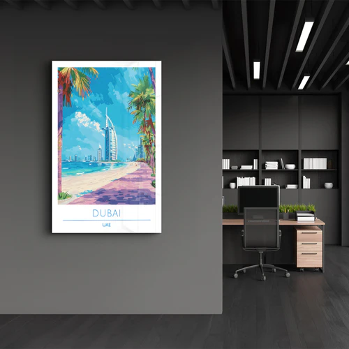 Dubai UAE-Travel Posters | Glass Wall Art - Image 3