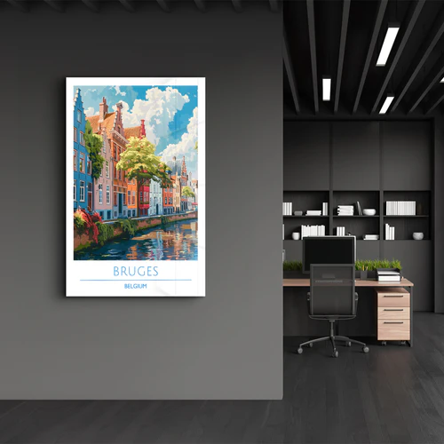 Bruges Belgium-Travel Posters | Glass Wall Art - Image 3