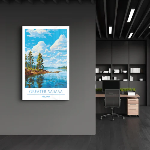 Greater Saimaa Finland-Travel Posters | Glass Wall Art - Image 3