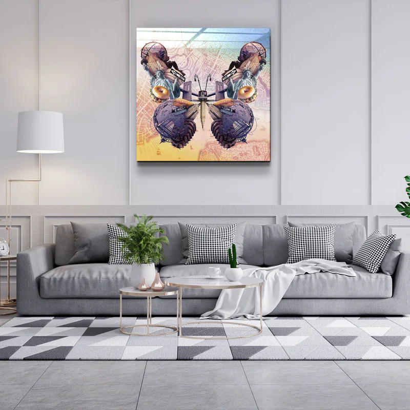 ・"Butterfly NYC"・Designers Collection Glass Wall Art - Image 3