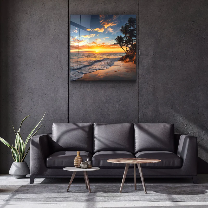 ・"Palm Trees"・Glass Wall Art - Image 2