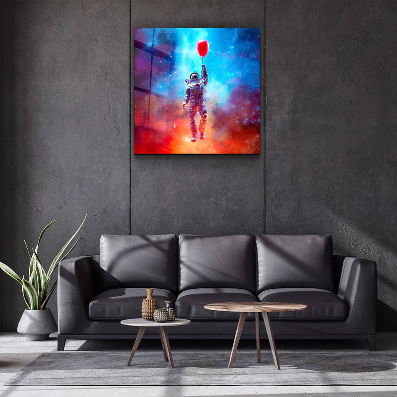 ・"Astronaut in the Sky and Baloon"・Glass Wall Art - Image 2