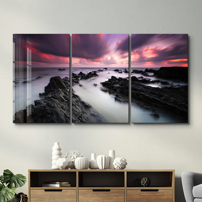 ・"The Fog - Trio"・Glass Wall Art - Image 3