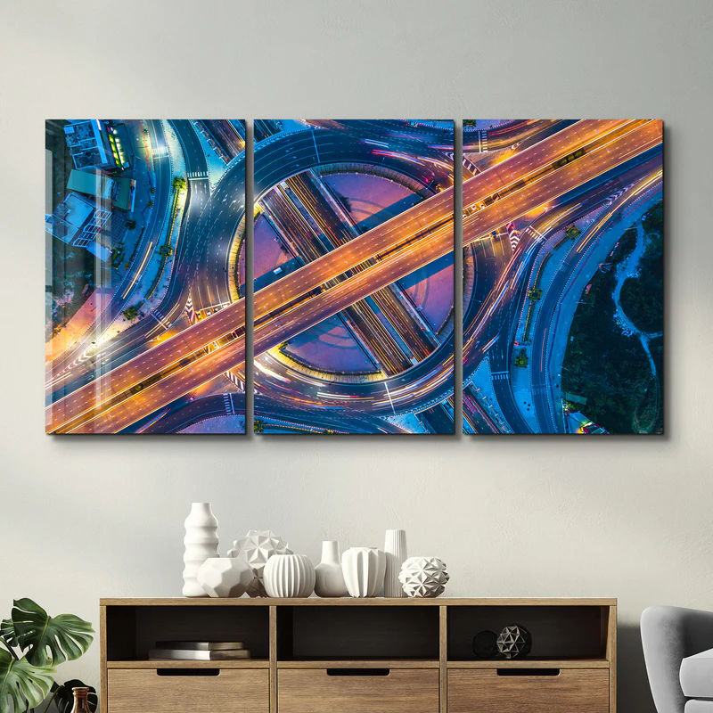 ・"Intersection - Trio"・Glass Wall Art - Image 3