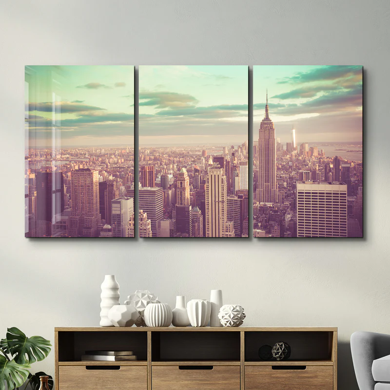 ・"NY Retro Filter - Trio"・Glass Wall Art - Image 3