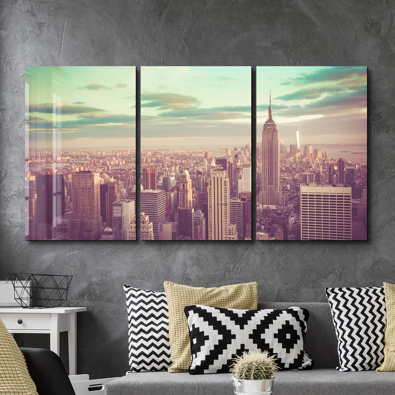 ・"NY Retro Filter - Trio"・Glass Wall Art - Image 2