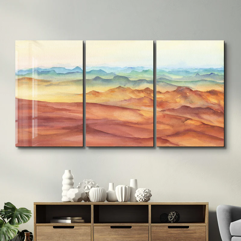 ・"Sand Sea - Trio"・Glass Wall Art - Image 3