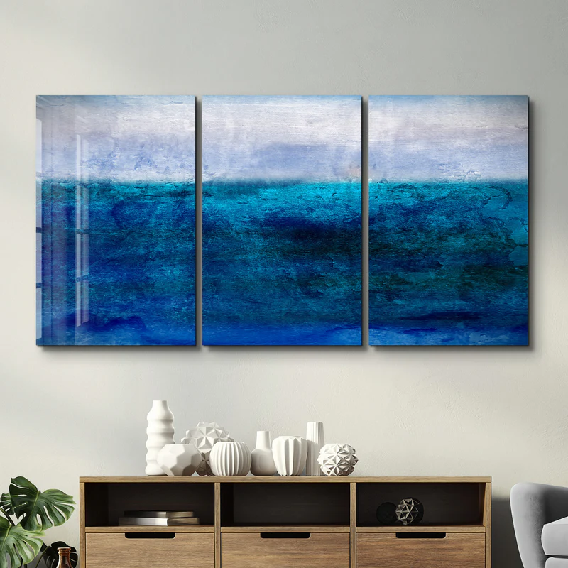 ・"Blury Sea - Trio"・Glass Wall Art - Image 3