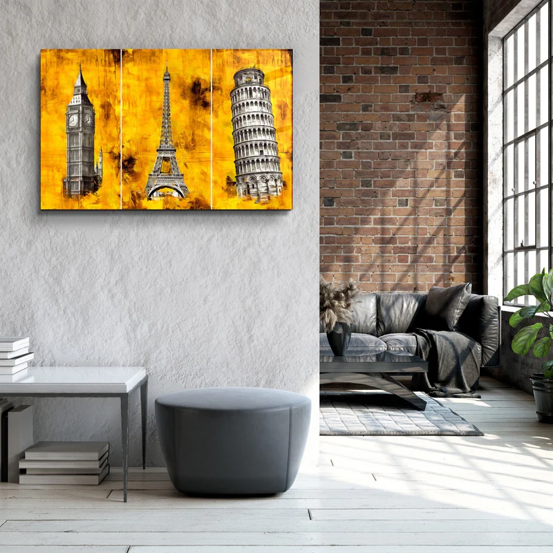 ・"Abstract Historical Buildings"・Glass Wall Art - Image 2